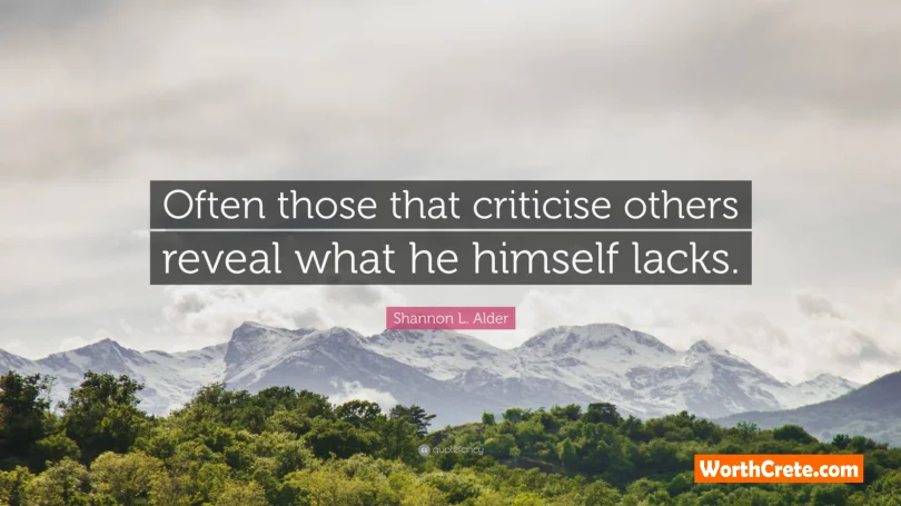 Stop Criticizing