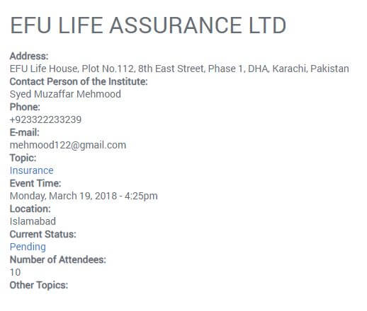 Verification – Efu Life Insurance Company Pakistan